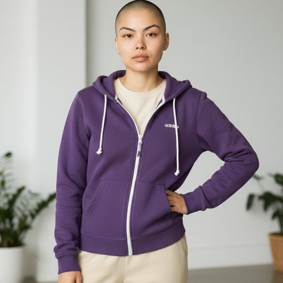 ADIDAS Hoodie – Purple Zip Front, Sz M, RN#88387, EUC - Picture 6 of 6